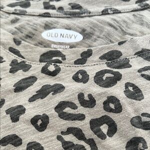 Old Navy Animal Print Tee in Black and Grayish Green